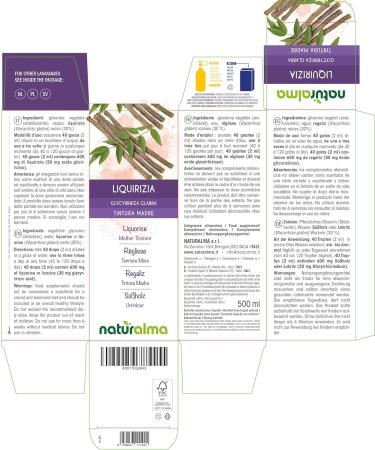 Liquorice or Licorice (Glycyrrhiza glabra) Roots Alcohol-Free Mother Tincture Naturalma | Liquid Extract Drops 500 ml | Food Supplement | Vegan Alcohol-free 500 ml (Pack of 1) - Buy Online on GoSupps.com