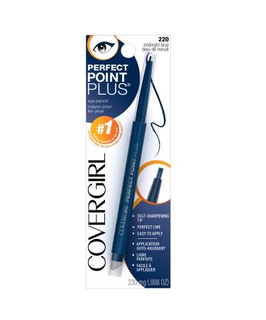 COVERGIRL Queen Collection Perfect Point Plus Eyeliner  Midnight Blue 220  0.0080 Ounce (packaging may vary) 1 Count (Pack of 1) Midnight Blue 220