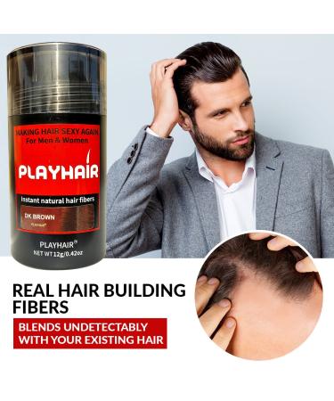Hair Building Fibers for Instant Volume & Coverage | Conceal Thinning Hair & Bald Spots | Suitable for Men & Women (Black & Dark Brown - Buy Online on GoSupps.com