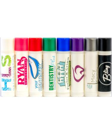 Custom Dental Office Lip Balm with Personalized Labels | Patient Care Gift 100 Pack | Dental Practice Supplies