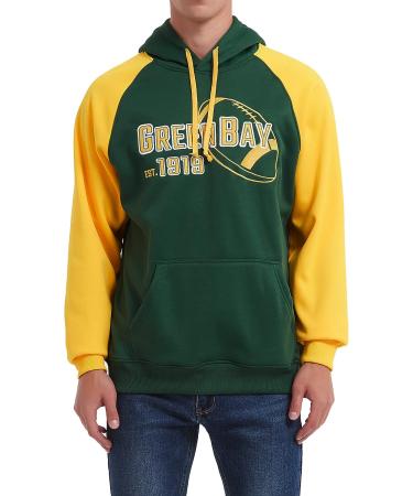 RZUO Men's City Classic Football Embroidered Pullover Hoodie - X-Large Green | Soft Fabric - Buy Online on GoSupps.com