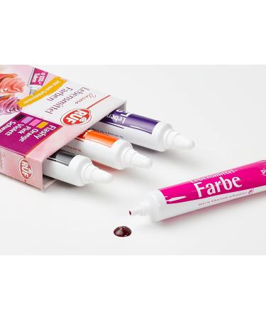 Buy Call Food Colors Flashy - 4 XXL Tubes (Orange Pink Violet Black) for Yoghurt Ice Cream & Cake Creams | 4 x 20g Pastel Dyeing Options - International Shipping Available - Buy Online on GoSupps.com