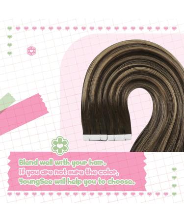 Youngsee Ombre Tape In Hair Extensions - Real Hair Dark Brown to Blond 50g 20pcs - Perfect for Balayage & Cancer Patients - Buy Online on GoSupps.com