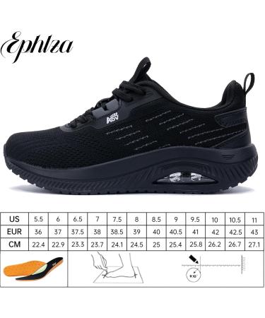 Women's Walking Shoes with Arch Support | Orthotic Sneakers for Plantar Fasciitis & Foot Pain Relief | All-Black Size 8 - Buy Online on GoSupps.com