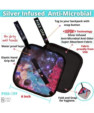 CIRCE CARE Silver Infused Pee Cloth for Women | Reusable Absorbent Hygienic Wipes for Outdoor Urination | Eco-Friendly Alternative to Toilet Paper | Ideal for Camping, Hiking & Travel | 1pc Black Galaxy - Buy Online on GoSupps.com