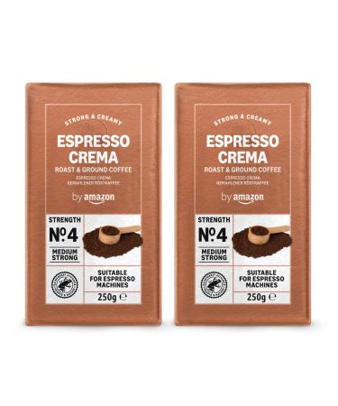by Amazon Caf moulu Espresso Crema 500 g (2 x 250 g) - Certifi Rainforest Alliance Espresso Crema 250 g (Lot de 2)