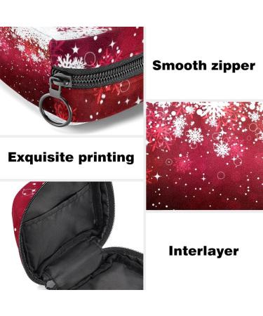 Christmas Stars & Snowflakes Menstruation Pad Bag with Zipper | Stylish Women's Napkin & Tampon Collective Bag - Buy Online on GoSupps.com