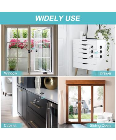 3Pcs Strong Adhesive Fridge Lock with Keys Internal Multi Strand Steel Winding Safety Freezer Locks Set for Child and Baby Security for Refrigerator Kitchen Cabinet Drawer Cupboard Door Cabinets and Window (Black Oval) Black Oval - Buy Online on GoSupps.com