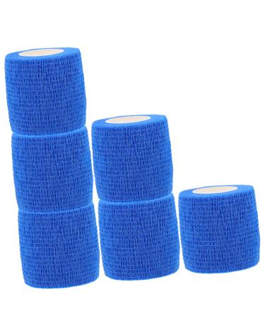 FRCOLOR 6pcs Elastic Self-Adhesive Cat Portable Dog Convenient Cat Portable Cat Pet Accessories Self-Adhesive Finger Portable Finger Dark Blue 450X5CM