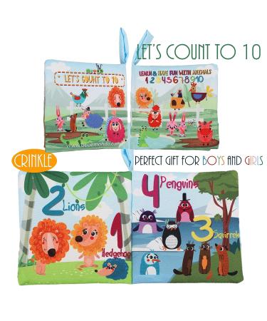 Soft Cloth Crinkle Baby Books Toys | Touch and Feel Books for Infants & Toddlers | 6-pcs Set for 0-2 Years Old | Baby Shower Gifts | Teether Toy & Sensory Soft Toy | Cute Animal Designs - Buy Online on GoSupps.com