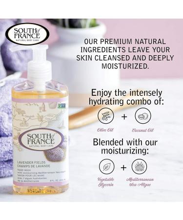 South of France Lavender Fields Hand Wash | Moisturizing Liquid Soap with Mediterranean Sea Algae | 8 oz Pump Bottle 3 Pack - 24 fl oz Total - Buy Online on GoSupps.com