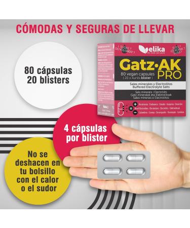 GatzAK PRO by Elikafoods Mineral Salt Capsules for Sports Hydration Electrolytes and Vitamin D in 20 blisters of 4 capsules. They do not separate 1 hand blister all with one hand. - Buy Online on GoSupps.com