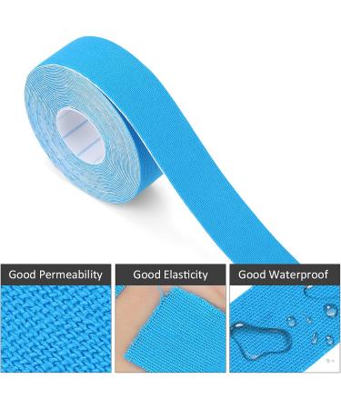 Kinesiology Tape for Sports Injuries | Elastic Adhesive Muscle Support Bandage - 1 Roll (Blue) | International Shipping Available - Buy Online on GoSupps.com