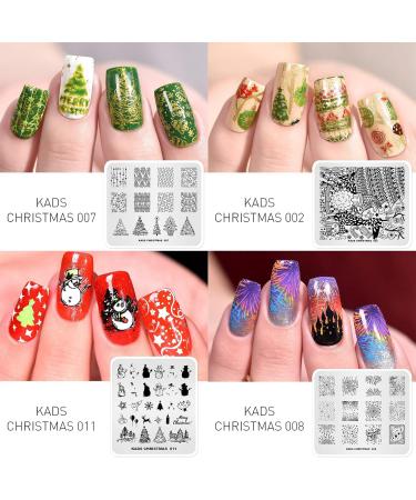 Alexnailart Christmas Nail Stamping Plates Set - 10 Piece Multi-Pattern Design Stencils with Storage Bag (Set7) - Buy Online on GoSupps.com