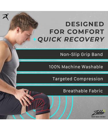 Rymora XL Knee Support Brace - Compression Sleeve for Men and Women - Ideal for Weightlifting, Running, Sports - Comfortable and Secure - Black - Single Pack - Buy Online on GoSupps.com