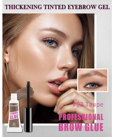 Tinted Eyebrow Gel 2Pcs Taupe Waterproof Long-Lasting Brow Gel Transfer-Proof Thickening Extreme Hold Eyebrow Glue Without Residue Shapes and Sculpts Brows Natural Eyebrow Makeup for Women-02 02 Taupe - Buy Online on GoSupps.com