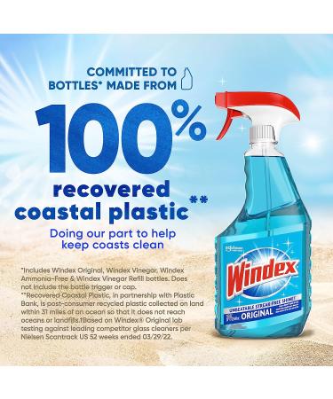 Windex Glass Cleaner Spray Bottle, 100% Recovered Coastal Plastic, Original Blue, 23 fl oz - Pack of 2 - Buy Online on GoSupps.com