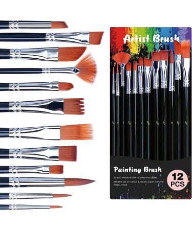 Acrylic Paint Set - 24 Colors (2 oz/Bottle) with 12 Art Brushes | Art Supplies for Painting on Canvas, Wood, Ceramic & Fabric | Rich Pigments for Beginners, Students & Artists - Buy Online on GoSupps.com