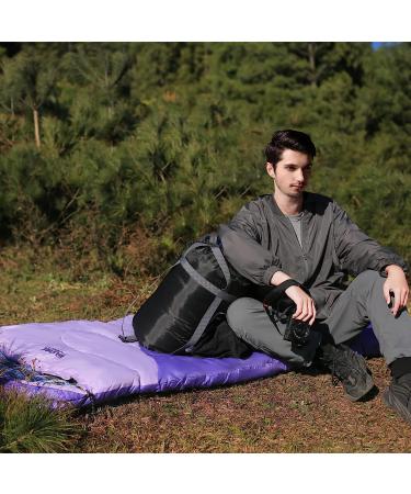 Camping Sleeping Bag - 32 Sleeping Bags for Cold Weather Camping - Adults, Kids, Teens - 3-4 Season Warm Sleeping Bag - Camping Gear for Outdoors - Dark Purple & Light Purple - Buy Online on GoSupps.com