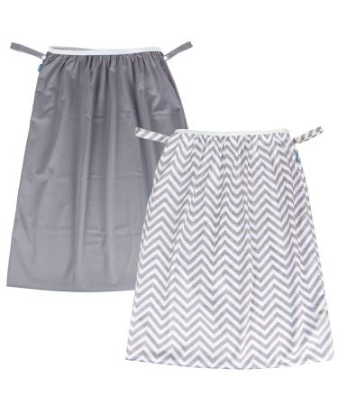 Teamoy (2 Pack) Reusable Pail Liner for Cloth Diaper/Dirty Diapers Wet Bag, Gray Chevron+Slate 2 Count (Pack of 1) Gray Chevron+Slate - Buy Online on GoSupps.com