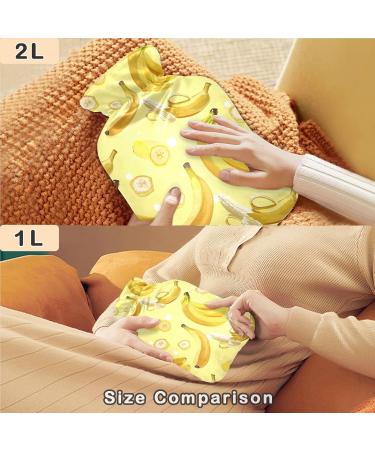 NAANLE Cartoon Fruit Banana Bottle - 2L Transparent Hot Water Bottle for Bed & Pain Relief | Heat & Cold Therapy - Buy Online on GoSupps.com
