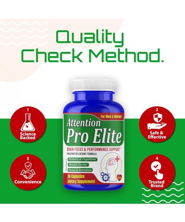 ROVita Attention Elite-Pro Brain Supplements for Memory and Focus Clarity & Cognitive Support Brain Supplement with Phosphatidylserine Supplement-30 Capsules - Buy Online on GoSupps.com