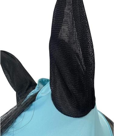 LEAFOREST Horse Mesh Fly Mask with Ears Soft Lycra Mesh Mask Anti-UV with Ears Pacific Blue Cob Cob Pacific Blue - Buy Online on GoSupps.com