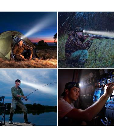 Rechargeable High Lumen Headlamp with 5 Modes - Waterproof LED Headlight for Camping, Hiking, Hunting, Running - White/Red Light - Buy Online on GoSupps.com
