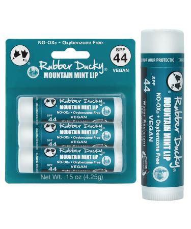 3-Pack Rubber Ducky SPF 44 Mountain Mint Lip Sunscreen Blister Card | Moisturizing Vitamin E | Broad Spectrum UV Protection | Waterproof 80 Minutes | NO-OX Protectant - Buy Online on GoSupps.com