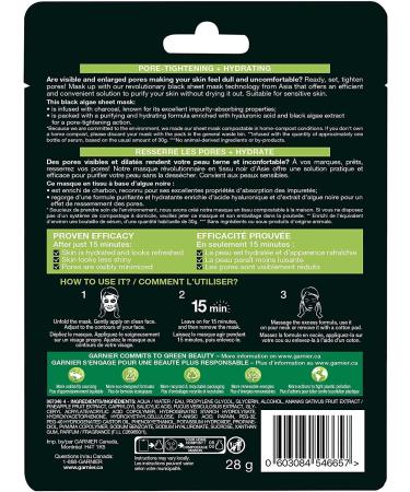 Garnier Moisture Bomb Purifying Sheet Mask with Hyaluronic Acid and Charcoal 6 Pack 6 x 28 g - Buy Online on GoSupps.com