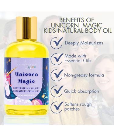 Kids Body Oil Unicorn Magic | Lightweight Jojoba Oil Moisturizer for Delicate & Sensitive Skin | Sweet Cotton Candy Scent Non-Greasy Paraben-Free | Gentle Daily Hydration 4 oz Unicorn Magic 4 Fl Oz (Pack of 1) - Buy Online on GoSupps.com
