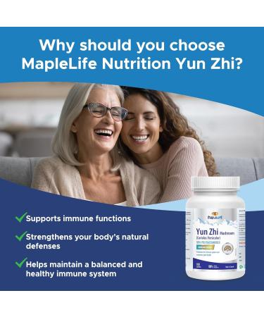 Yunzhi Mushroom 400mg for immune system - 100 Capsules - Buy Online on GoSupps.com