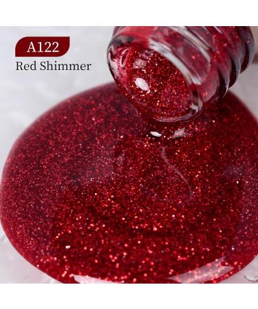 Red Glitter Gel Nail Polish 15ML - Soak Off UV LED Shimmer Gel Polish for Manicure Salon & DIY at Home 0.5 OZ - Buy Online on GoSupps.com