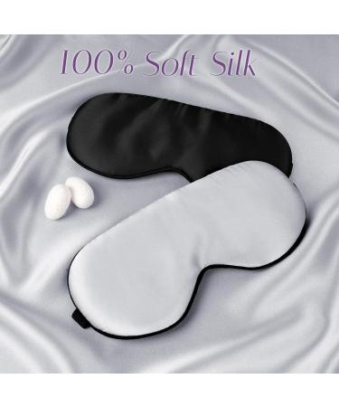 Olesilk Adjustable Silk Sleep Mask - 100% Mulberry Eye Mask for Sleeping | Unisex Silver Gray - Buy Online on GoSupps.com