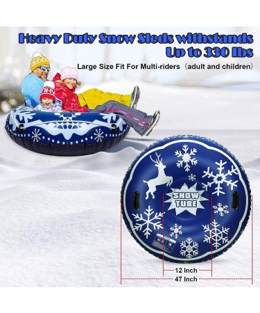 LiveGo 47 Inch Snow Tube with Handle Design - Inflatable Ski Tube for Kids and Adults - Blue - Buy Online on GoSupps.com