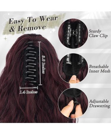 Buy BARSDAR Burgundy Hair Extensions | 30cm Curly Wavy Synthetic Hair Parts for Women - Multi-Layered Dark Burgundy Clip-In - Buy Online on GoSupps.com