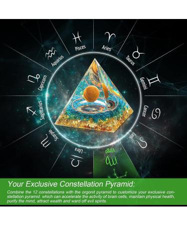 HuiJuKeJi Healing Crystals Virgo Orgonit Pyramid Constellation Gifts - 12 Companion Birthstone & Tiger Eye Stone Crystal Pyramid for Astrology Energy Healing Reiki Chakra Stone 6cm -Virgo - Buy Online on GoSupps.com