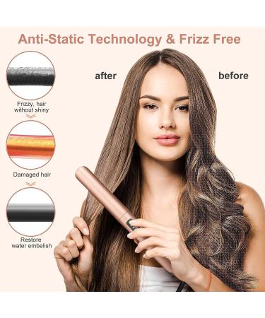 2 in 1 Travel Hair Straightener & Curling Iron - Ceramic Waves LCD Display - Perfect for Long & Short Hair - International Shipping - Buy Online on GoSupps.com