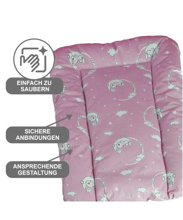 Babynness Waterproof Wrapping - High Quality Wipeable & Easy to Clean Diaper Changing Area - Moon Star Pink 50x70 cm - Expand Your Baby's Comfort - Buy Online on GoSupps.com