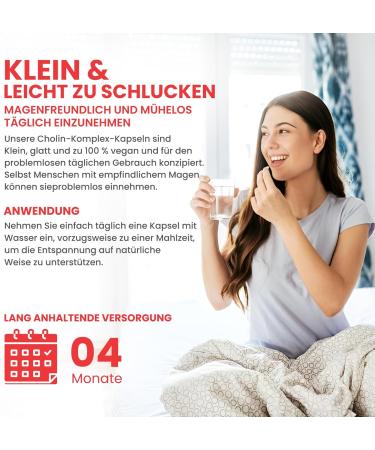 Complexe de choline | (bitartrate de choline phosphatidyls rine citicoline CDP) | 120 v g capsules | hautement dos | 4 mois de stock | Test en Laboratoire | Certifi GMP - Buy Online on GoSupps.com