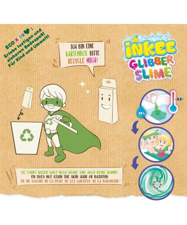 Inkee Bath Slime Hippo | Vitamin E Infused Blue-Green Mucus Powder with Peach Aroma | 100g Bathing Glibber Mucus for Kids - Buy Online on GoSupps.com