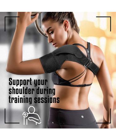 Shoulder Brace for Pain Relief & Support | Left & Right Arm Compression Strap for AC Joint, Tendonitis, Bursitis | Stabilizer for Dislocation, Subluxation, Tendinitis in Men & Women - Buy Online on GoSupps.com