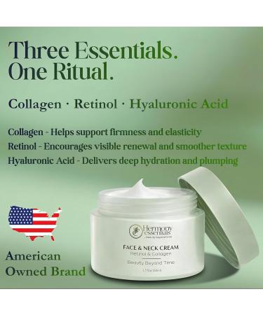 Hermony Essentials Collagen Retinol & Hyaluronic Acid Cream Anti Aging Face & Neck Daily Moisturizer Firming Lightweight Fast Absorbing Cream Skincare for Women American Brand 1.7 fl oz - Buy Online on GoSupps.com