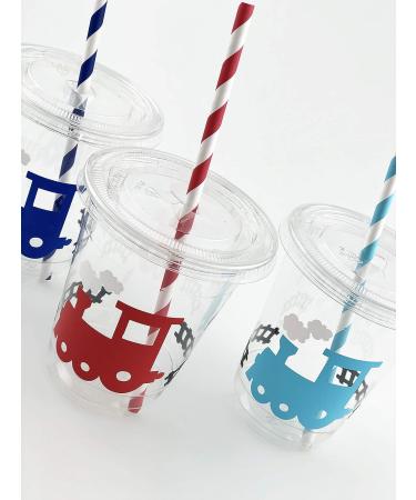 Train Party Cups - Set of 12 | Transportation Birthday Supplies for Boys - Buy Online on GoSupps.com