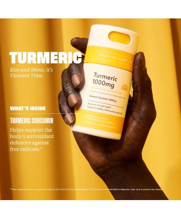 Health By Habit Turmeric Supplement (60 Capsules) - 1000mg Tumeric Curcumin for Joint and Muscle Support - Non-GMO & Sugar Free - Buy Online on GoSupps.com