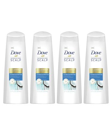 Dove Dermacare Dandruff Shampoo for Dry Scalp Coconut & Hydration Anti-Dandruff Shampoo 12oz Pack of 4 12 Ounce (Pack of 4)