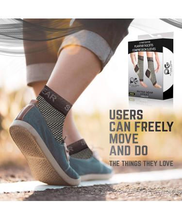 Physix Gear Plantar Fasciitis Support Compression Ankle Socks for Men & Women - Best Toeless Arch Compression Foot Sleeve for Achilles Support Heel Spurs Arch Foot & Ankle Swelling S/M-UK Mens 5-7 | Womens 2-5 1 Pair - Black - Buy Online on GoSupps.com