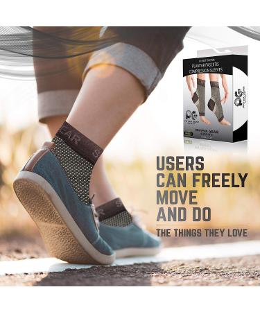 Physix Gear Sport Plantar Fasciitis Socks with Arch Support - Ankle Compression Sleeve for Foot Pain Relief - Toeless Compression Socks for Men & Women - Black L/XL - Buy Online on GoSupps.com