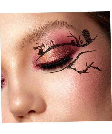 VINTORKY 4 Pairs Halloween Eyeliner Stickers Decor Eyeshadow Halloween Makeup Tools Eye Makeup Decals Black - Buy Online on GoSupps.com