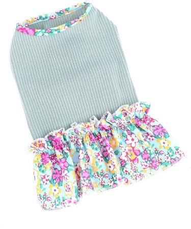 Paidful Dog Blumen Dress for Small & Medium Dogs - Soft Cotton Ruffled Vest for Girls | Summer Spring Wear in Green - Perfect for Chihuahuas & Yorkies - Buy Online on GoSupps.com